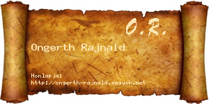 Ongerth Rajnald névjegykártya